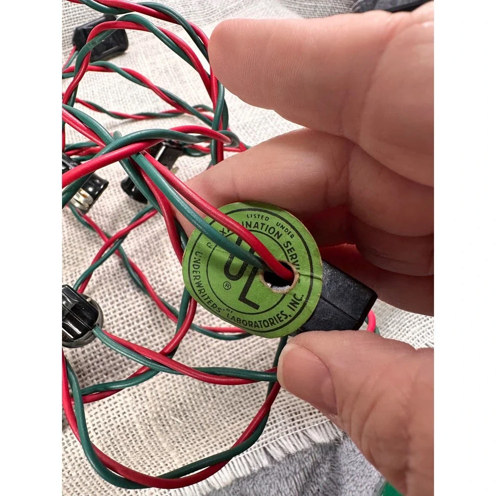 Vintage NOMA Christmas Lights 21 Ft Working String C7 Cord‎ Rustic Decor Prop